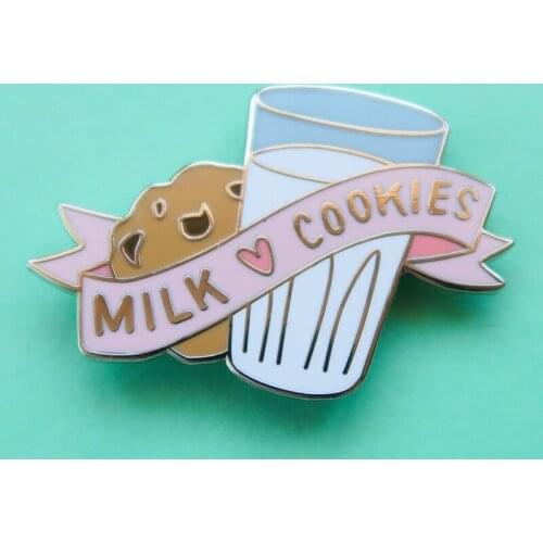 YAOJIE Perfect Match Milk and Cookies Brooch Pins Enamel Metal Badges Lapel Pin Brooches Jackets Fashion Jewelry Accessories