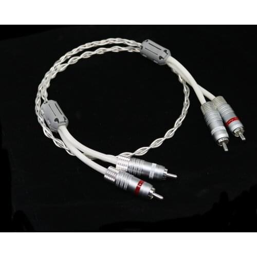 Yivosound HIFI Single crystal copper plated with silver 2rca to 2rca plug aux audio cables