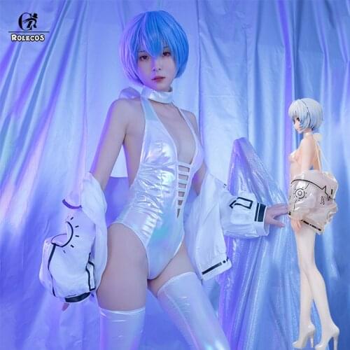 ROLECOS ASS Ayanami Rei Cosplay Costume Figure Cosplay Black Jumpsuit EVA Ayanami Rei Cosplay Swimsuit for Woman Halloween