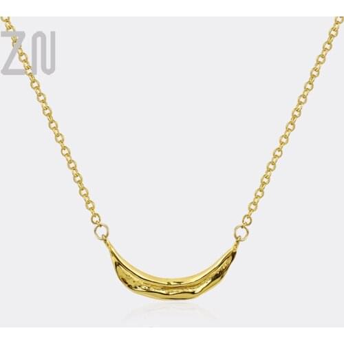 ZN 2021 New Creative Moon Necklace Fashion Trendy Jewelry Accessories Gifts Korean Style Simple Pendant Necklaces for Women