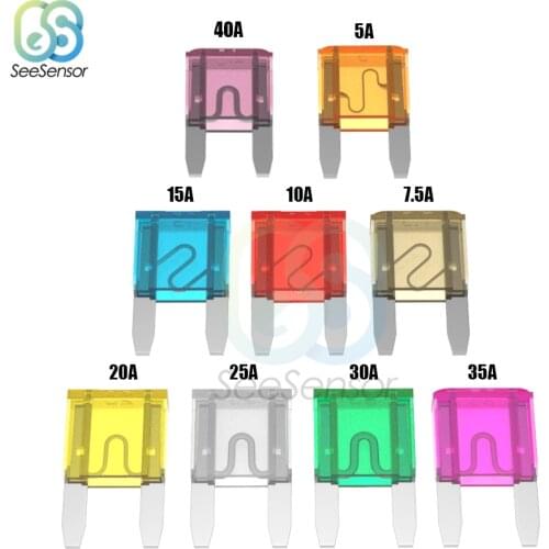 10pcs Small Size Blade Fuse Zinc Alloy and Plastic Material 5A 7.5A 10A 15A 20A 25A 30A 35A For Auto Car Truck