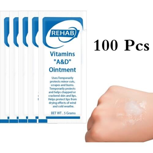 100 Pcs A&D Ointment cream Vitamin Cream For After Tattoos Care Skin Repair A&D Anti Scar Body Art Healing Skin Tattoo Supplies