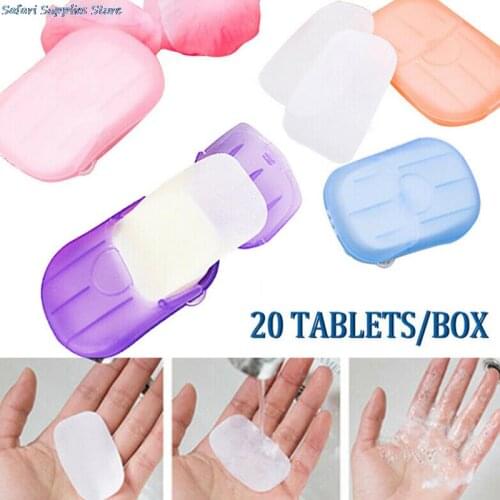20pcs / box Portable soap paper Disposable soap box Mini soap paper outdoor product