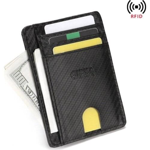 2021 Slim RFID Blocking Leather Wallet Credit ID Card Holder Purse Money Case for Men Women Fashion Bag
