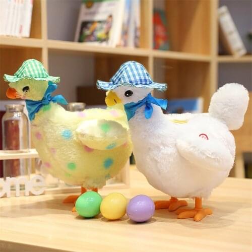 25CM Funny Raws Chicken Hens Will Lay Eggs Of Chickens Crazy Singing And Dancing Electric Pet Dolls Plush Toys Christmas Gifts