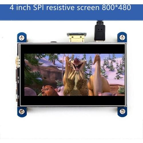 For Raspberry Pi display 4 inch LCD resistive touch screen HDMI compatible IPS screen 800x480