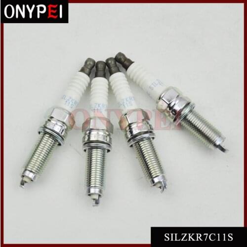 4pcs/lot Iridium Spark Plug 12290-R1A-H01 SILZKR7C11S For Honda Accord CU1 CW1 CR-V RE5 12290R1AH01 SILZKR7C-11S 92932