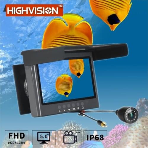 AHD HD 5.0 Inch Monitor 30M 2 Megapixel Fish Finder Underwater Fishing Camera LED Night Vision 180 Degrees Camera For Fishing