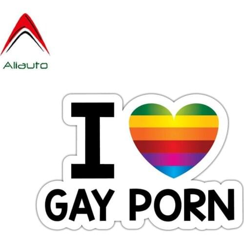 Aliauto Personality Rainbow I Love Gay Porn Sexy Automobiles & Motorcycles PVC Decal Car Sticker Waterproof,12cm*8cm