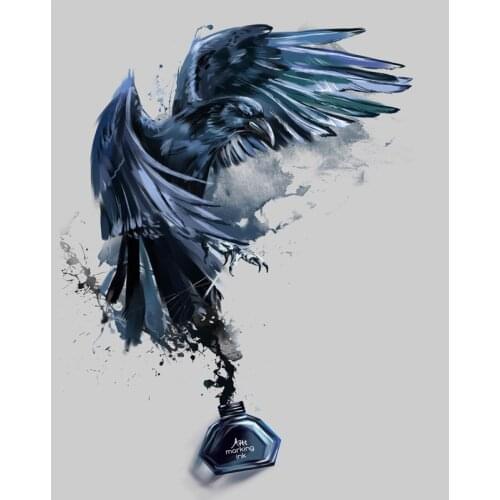 5D Diy Diamond Painting Cross Stitch full Square Round Diamond Embroidery Watercolor crow picture for room Decor H1023