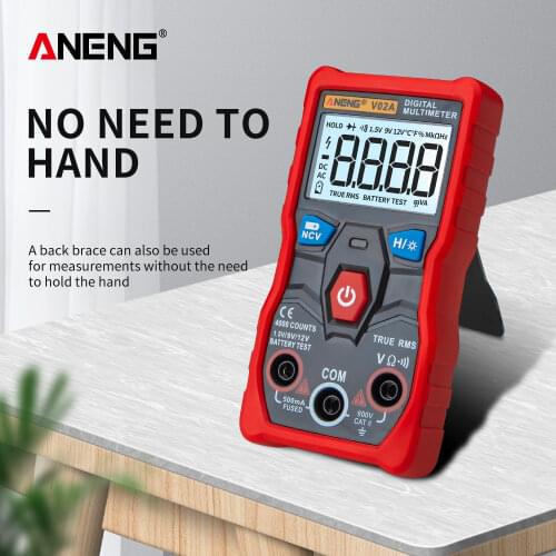 ANENG V02A Digital True RMS Multimeter Auto AC/DC Voltage Ammeter Volt Ohm Tester Portable Meter Professional Multimetro