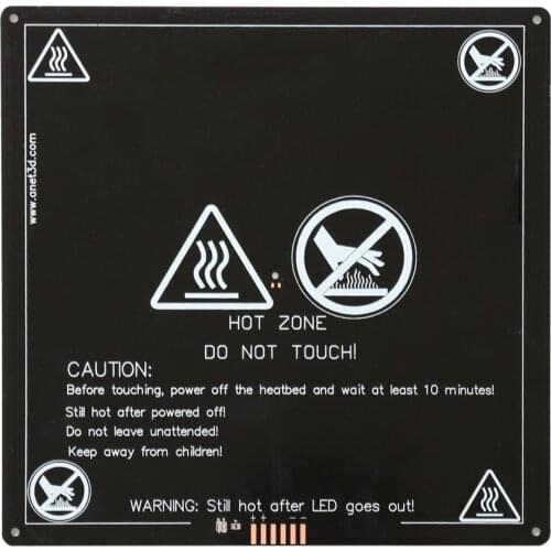 Anet 220X220X3mm Aluminum MK3 printer hot bed new upgraded version PCBho 3d printer Dual Power 3d printer Support 12V