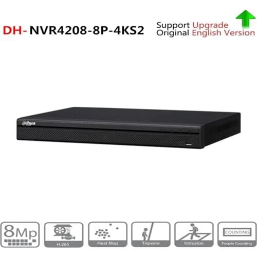 Dahua NVR4208-8P-4KS2 8 Channel 1U 8PoE 4K&H.265 Lite Network Video Recorder 4K Resolution For IP Camera Security CCTV System