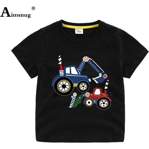 Kids Cartoons Print T-shirt Children Tees Shirt Unisex Girls Boys Casual Pullovers 2021 Summer Leisure Cotton Tops 22 Colors