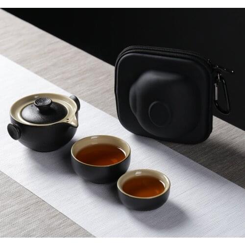 Travel Japanese Tea Set Chinese Asian Kung Fu Gongfu Porcelain Tea Set Including Tea Pot Tea Cups Bamboo Tea Tray Tea Teaware