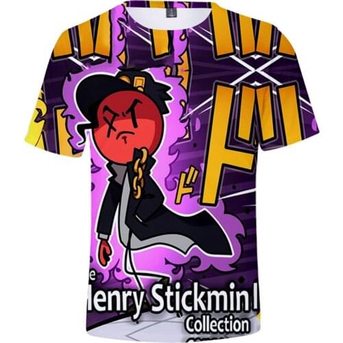 Cartoon Summer Tees The Henry Stickmin Collection 3D T Shirt Men Women Tees Short Sleeve Popular T Shirt Print High Quality Tops