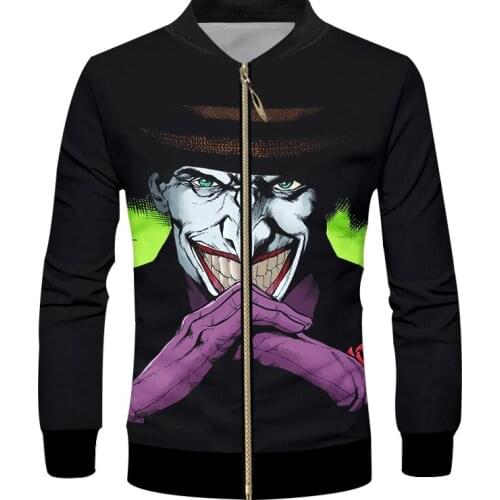IFPD EU Size Joker 3D Print Zipper Jackets Men And Women Hip Hop Funny Streetwear America Plus Size Coat Tracksuit Drop Ship