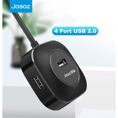 Jasoz USB 2.0 HUB 4-Port Expander Adapter With Micro USB Charge Power Port Multi USB Splitter For Hard Disk PC Mouse Keyboard