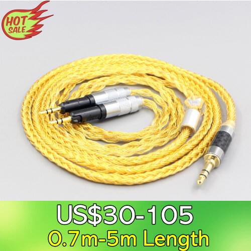 LN007471 6.5mm 2.5mm XLR 4.4mm 16 Core OCC Gold Plated Braided Earphone Headphone Cable For Audio-Technica ATH-R70X