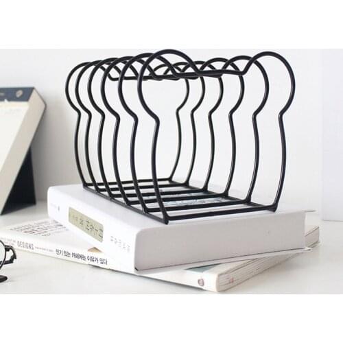 Metal Bookend Creative Bear Shape Book Standing Document File Desktop Manager Bookshelf Magazines Letter Storage Office Decor