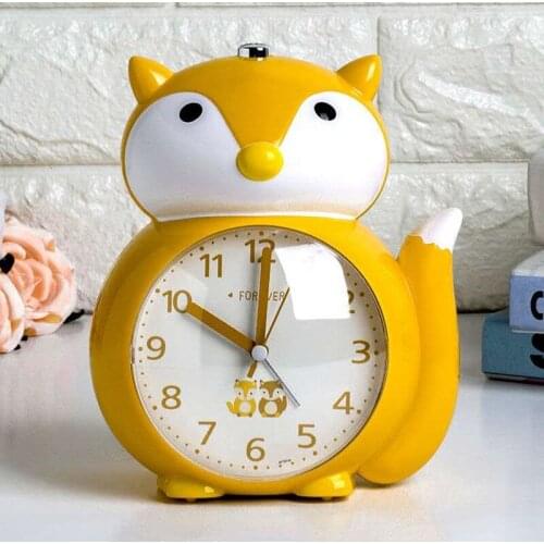 Lovely Fox Alarm Clock Luminous Night Light Alarm Clock Mute Alarm Clock Table Desk Clock Home Bedroom Decoration Children Gift