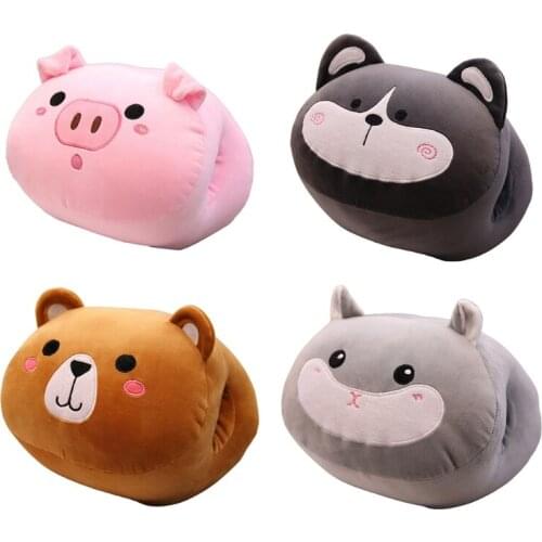 Cute Animal Pig Bear Hand Warmer Pillow Winter Soft Plush Doll Stuffed Toy Gift U7EE