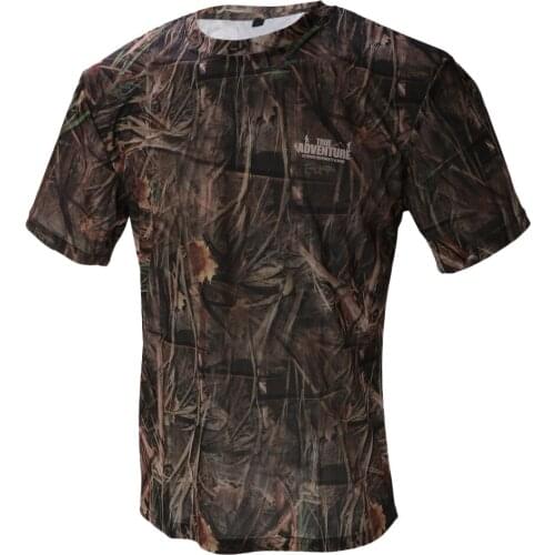 Men Short Sleeve T Shirt Hunting Bionic Camouflage Quick Dry Clothing