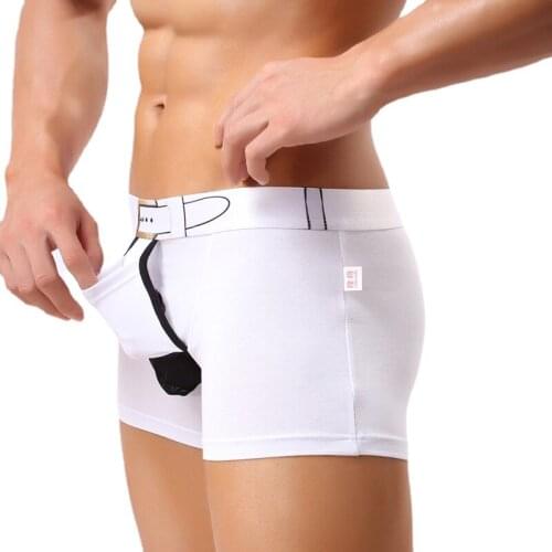 Mens Boxers High Quality Cotton Mens Underwear Male Boxershorts Penis Scrotum Separate U Convex Net Yarn Pocket Men Underpants