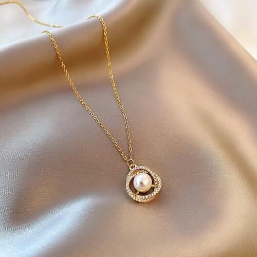 MY2 Fashion Pearl Pendant Necklace Ins Necklaces For Women Fine Jewelry