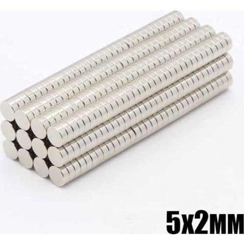 500Pcs 5x2 mm Neodymium Magnet 5mm x 2mm N35 NdFeB Permanent Small Round Super Powerful Strong Magnetic Magnets Disc 5*2 mm