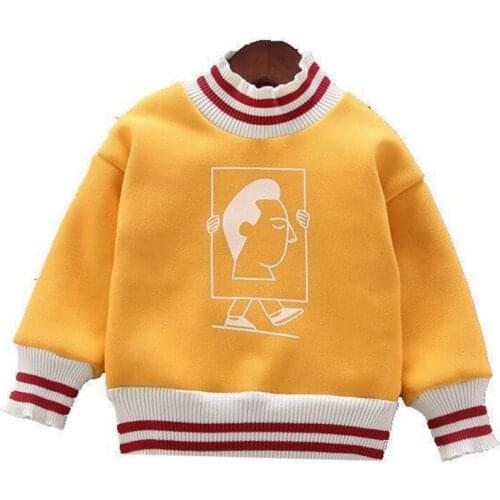 New Fashion Plus Velvet Thicken Clothing Children Cartoon Clothes Baby Boy Girls Sweatshirt Autumn Winter Kids Casual Tracksuits