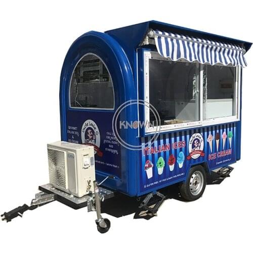 NEW design food trailer food kiosk mobile food cart food van trailer with 2 small wheels