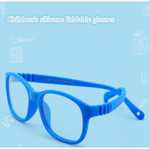 Kids Glasses Frame Children Blue Light Blocking Glasses Computer Flexible Eyeglasses UV400 Anti Glare Filter 2-10 With Rope