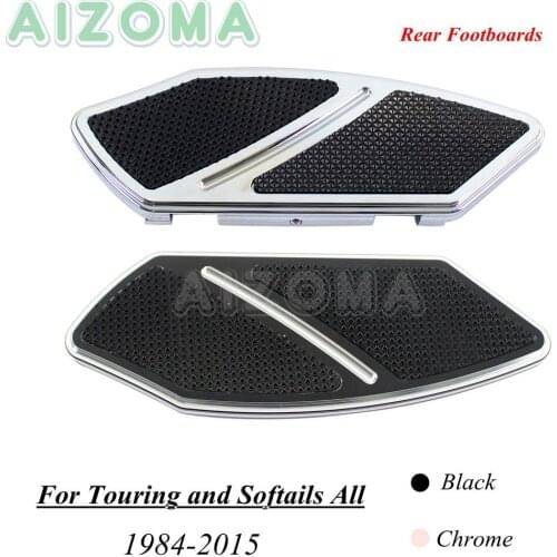 2pcs Motorcycles Rear Passengers Foot Pegs Footboard For Harley Touring Street Glide 1985-15 Softail Deluex FLSTC w/ Floorboards