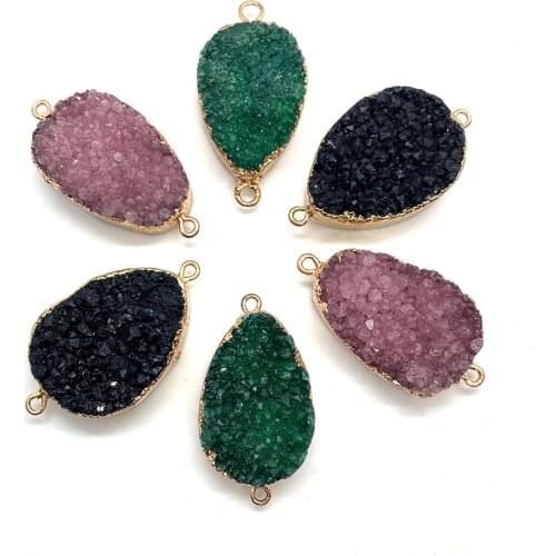 Natural Stone Amethyst Pendant Drop Shape for Handmade DIY Charm Necklace Bracelet Earrings Jewelry Accessories Wholesale