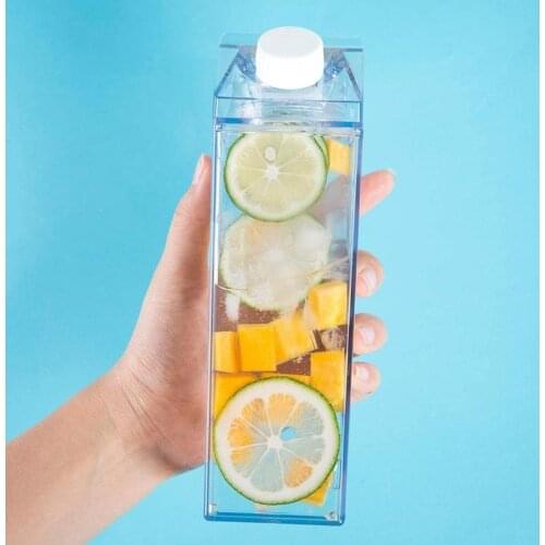 1000Ml Transparent Milk Bottle Portable Plastic Bottle Outdoor Milk Juice Jug Bottle Large Drinking Capacity Cup