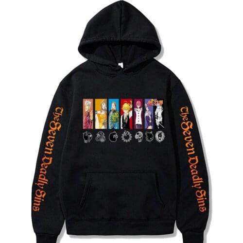 The Seven Deadly Sins Hoodies Pullover Casual Printing Hooded Streetswear Sweatshirt Men Women Unisex
