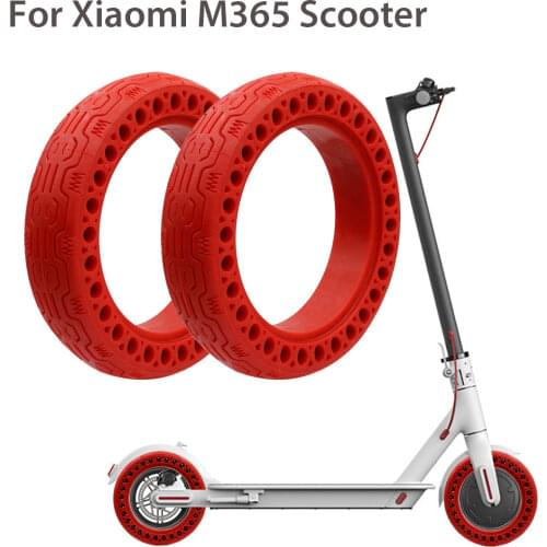 For Xiaomi Electric Scooter tire for Tyre Hollow Hole Shock Absorber Non-Pneumatic For Xiaomi M365 tire red color Durable Wheel