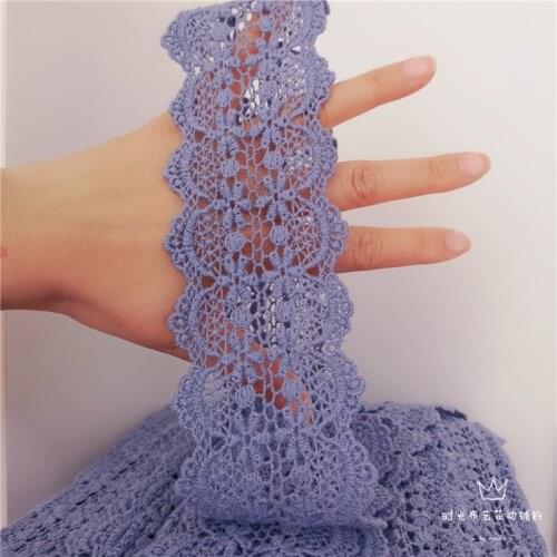 1M Latest Tulle Purple Lace Fabric 6cm Lace Trim Ribbon Trimmings Guipure Craft Supplies Laces Sewing Accessories For Dress LQ6