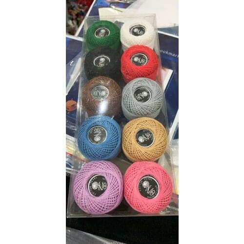10 Colors 43 yards Size 8 Pearl Cotton Embroidery thread 5 grams Craft Needlework Double Mercerized Egyptian long staple Cotton