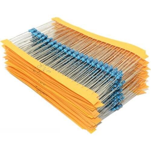 100pcs 1K ohm 1/4W Metal film resistor 1