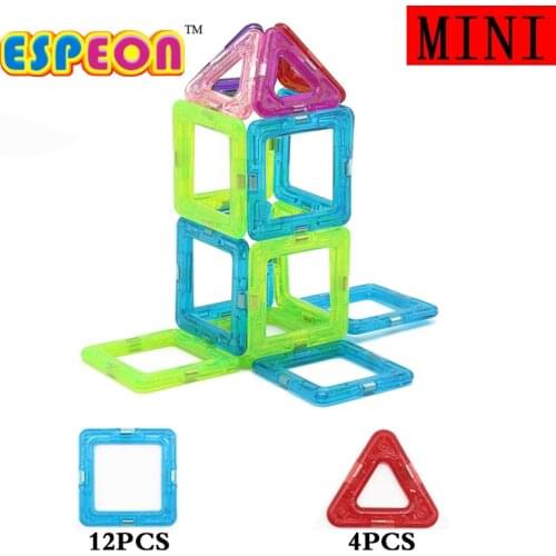 16PCS Mini Magnetic Building Blocks Enlighten Bricks DIY 3D Kids Magnetic Toys Construction Set Model Toys For Children