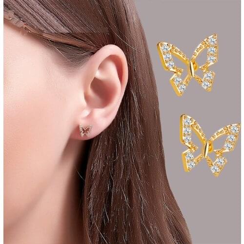 2020 New Earring Female Hollow Butterfly Simple Alloy Earrings Dating Jewelry