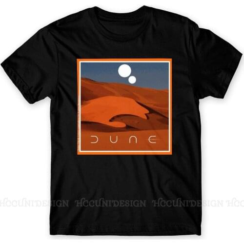 2021 Dune Landscape And Sandworm Print Cotton T-Shirt Camiseta Hombre Frank Herbert TV Mysterious Men Fashion Streetwear