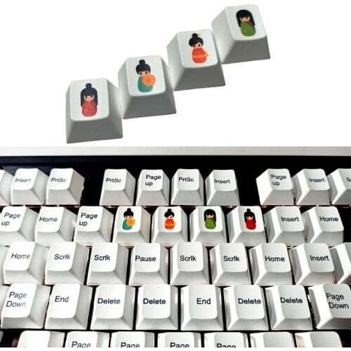 D08B 4Keys/Set Keycap PBT Dye Sublimation Cherry Profile Keycaps for Mx Switch Mechanical Keyboard R4 Height Key