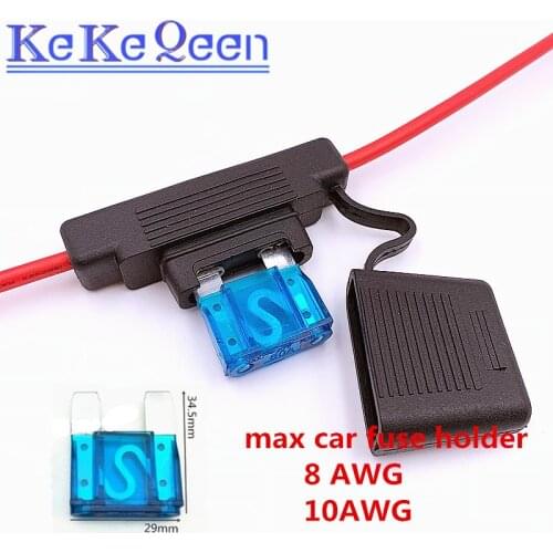 5PCS 8 10 AWG 8AWG 10AWG Wire Maxi Car Fuse Holder Water-resistant Waterproof Automotive With Cover Inline Auto with maxfuse 60A