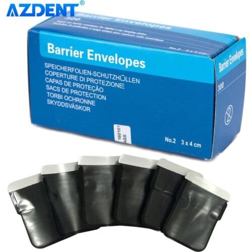 AZDENT 300Pcs 2# X-Ray ScanX Dental Barrier Envelopes X-ray Film Bags