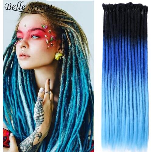 Belle Show 22 Inch Handmade Dreadlocks Crochet Hair Extensions For Women Reggae Hair Accessories Faux Locs Crochet Hook Braids