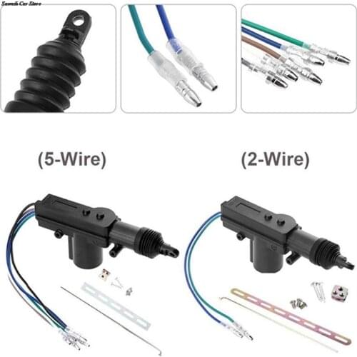 2/5 Line Gun Car Central Control Door Lock Single Gun Driver Motor Central Control Lock 2/5 Line Gun With Hardware Black AUTO