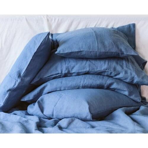 2pcs 100% Linen Pillowcase Solid Color Pillow Cover 66*66cm 50*75cm Multicolor Optional Sleeping Bedding Nature Flax Pillow Case